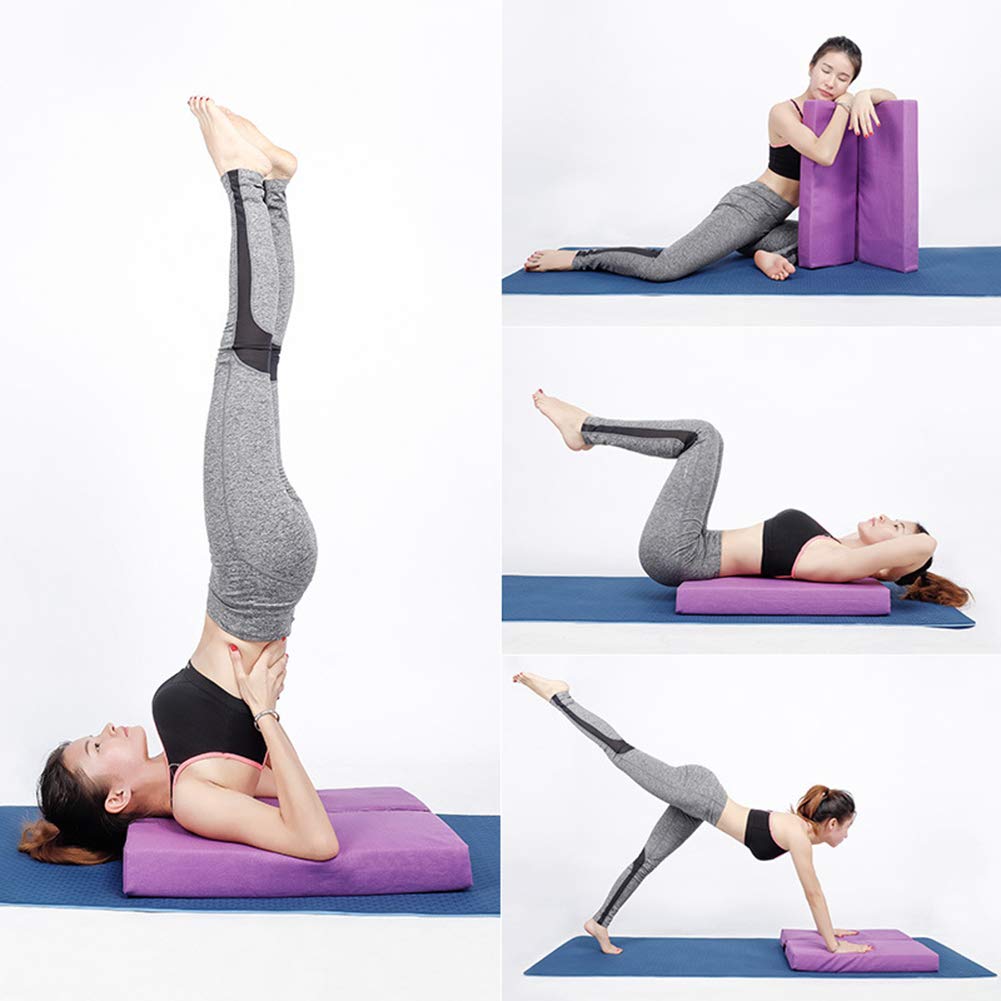 GZD Yoga de Almohadas, Cojines de Hombro Rectangular auxiliares Bolster portátil Plegable Suelo Yoga Ejercicios de Yoga Almohadas Complementos- - aliviar la Fatiga y Forma de Cuerpo,Marrón