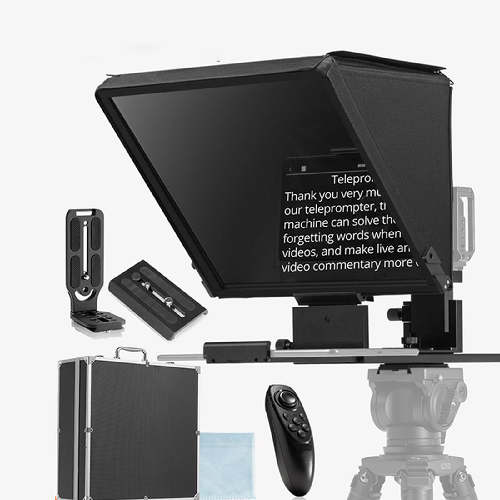 Big Screen Prompter Professional Interview Foldable Teleprompter for Smartphone Camera Live Video Recording