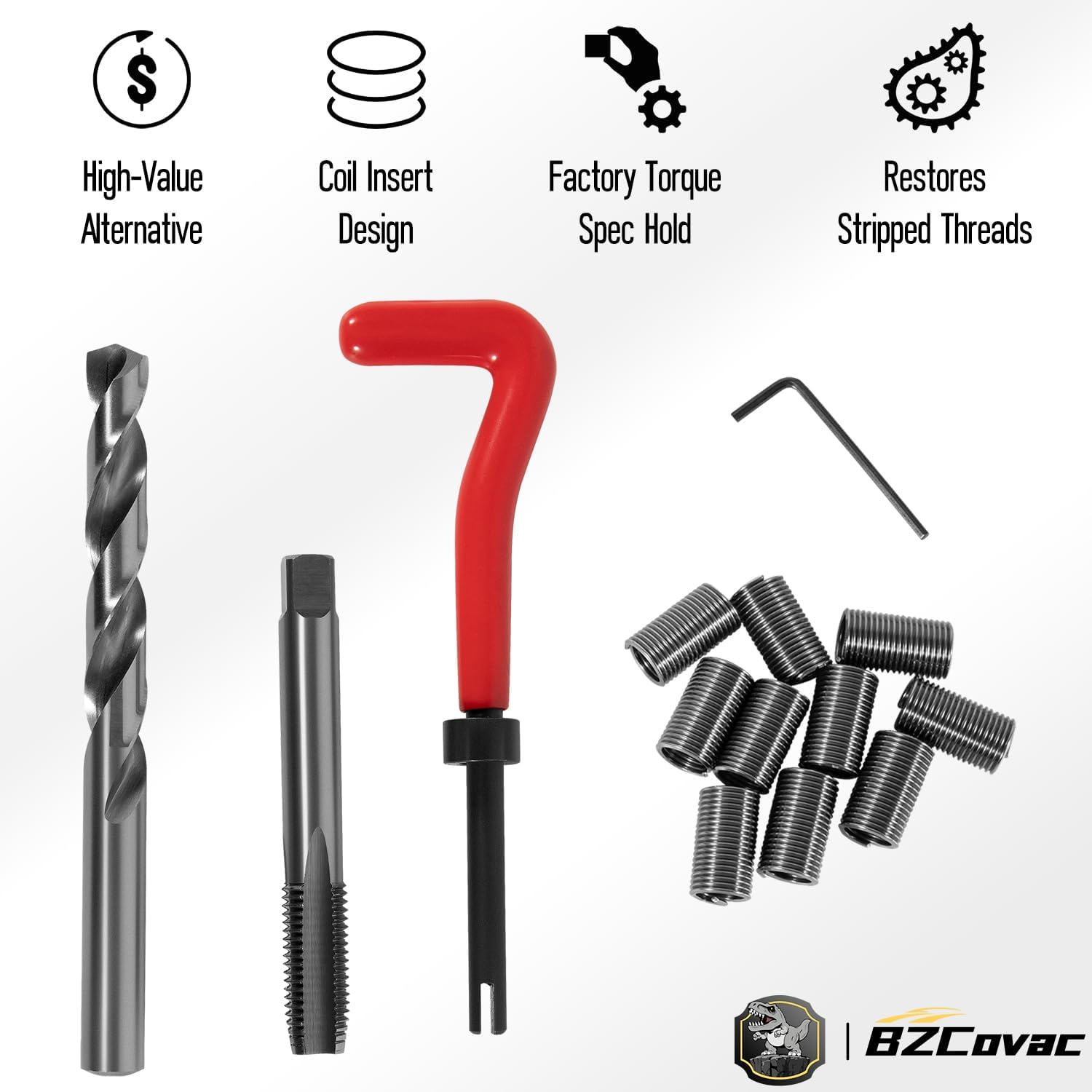 B16 Head Stud Helicoil Kit – Cylinder Head Bolt Thread Repair for Honda Acura Engines, M11 x 1.5