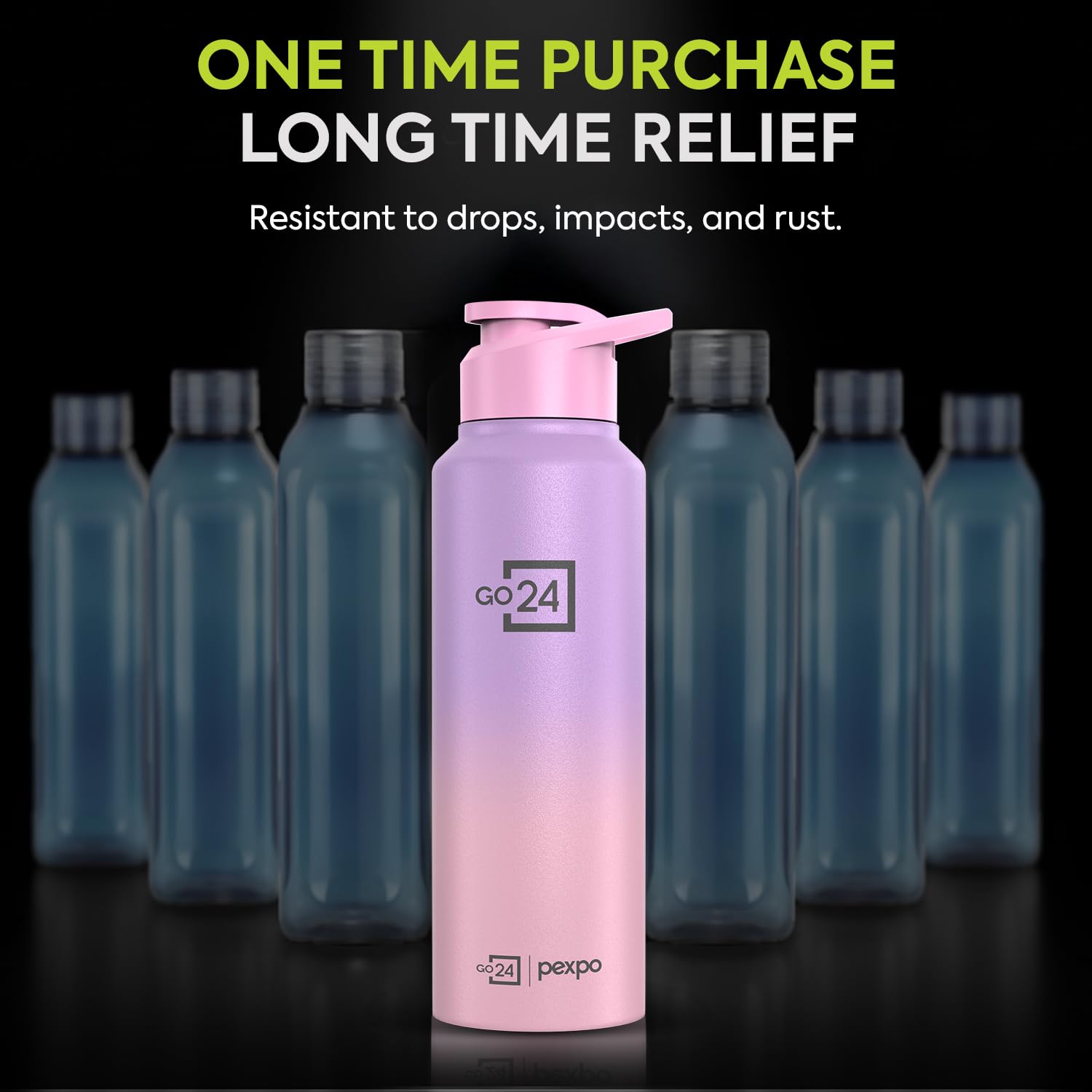 Go24 pexpo Stainless Steel Water Bottle 750ml, Fridge Bottle — Amazon image 8