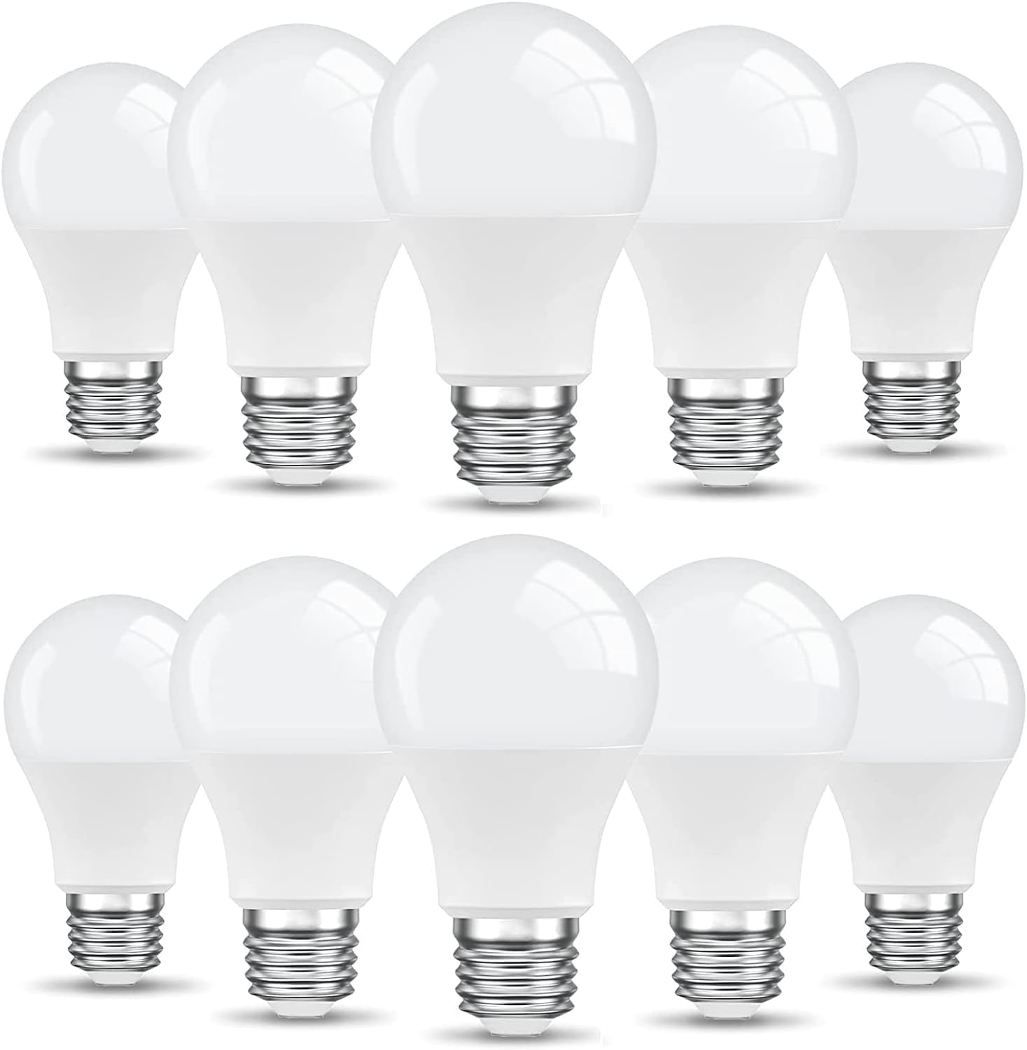 High Efficiency Lamp Max Bright 9W LED Light Bulb, Daylight (White), Indoor or Outdoor, Non-dimmable, E27 Base, 10 Lamps Per Set / 1 Year Warranty