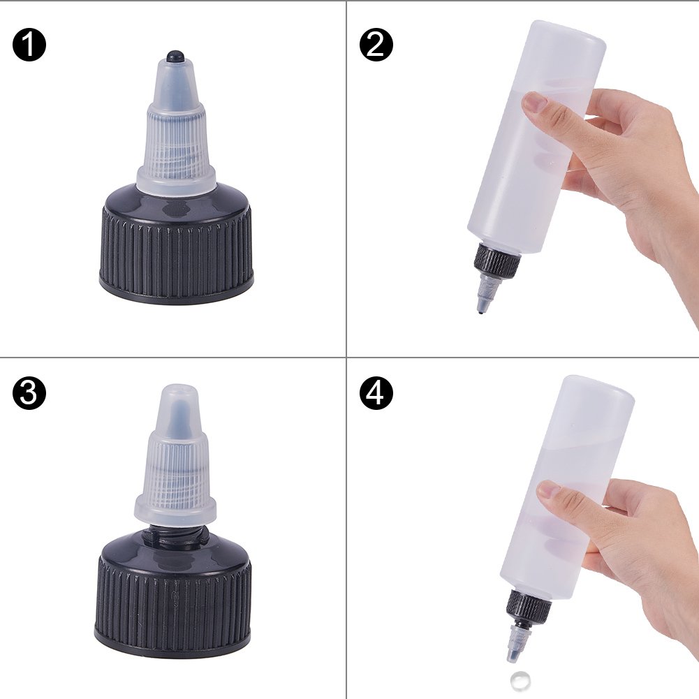 BENECREAT 12Pack 4 once Bottiglie erogatrici in plastica con tappi a punta rossi - Ideali per lavori manuali, art, colla, multiuso