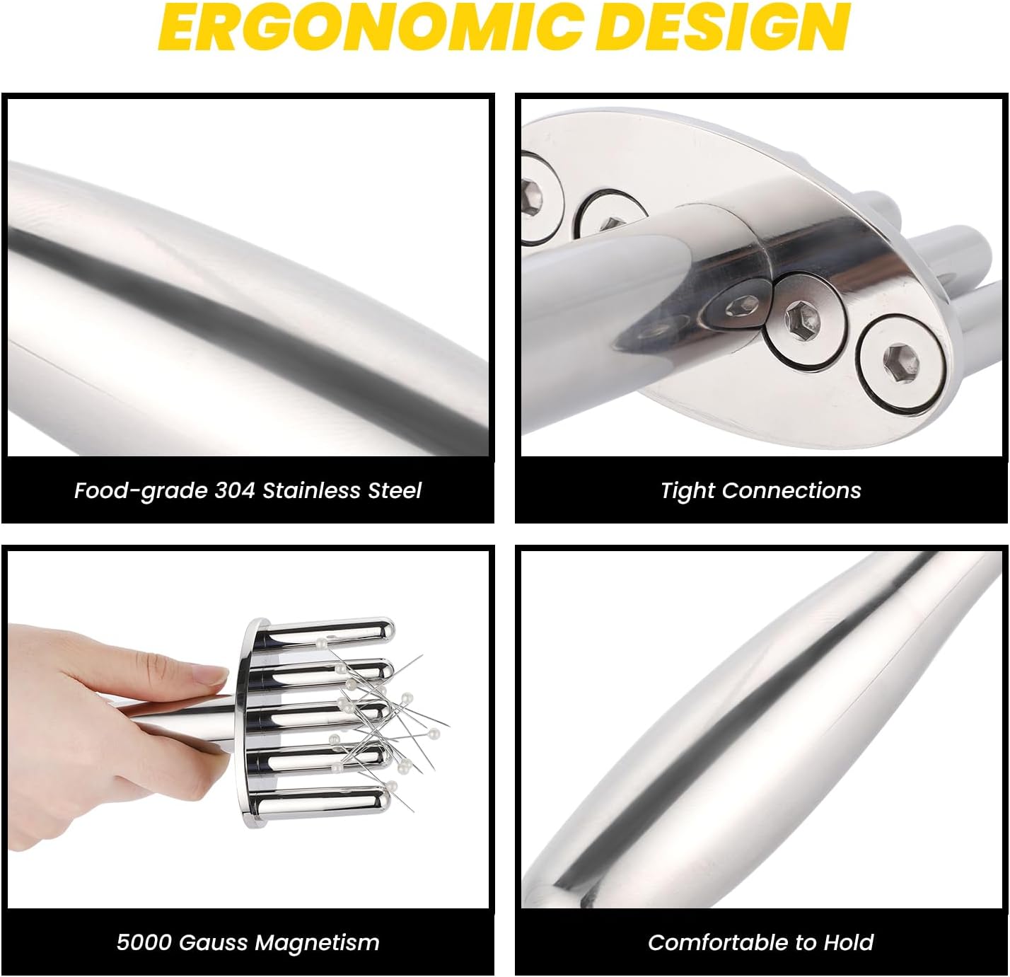 Magnetic Therapy Massage Fork, 5 Drainage Acupuncture Pen Emotion Code Magnets, Magnetic Fork Meridians Points Massage Stick, Meridian Massage Tool & Body Code Magnets (5)
