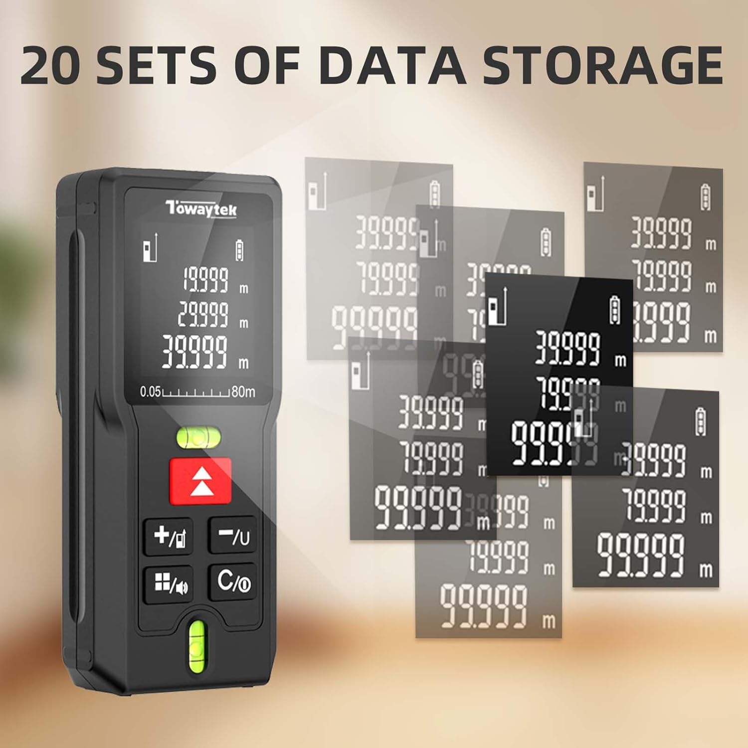 Laser Measure, 262ft/80m Digital Tape Measure for Room Layout, DIY, Construction and Indoor Projects