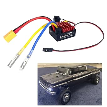 Waterproof 1060 60A Brushed ESC 2-3s Electronic Speed Controller with XT60 Plug for 540/550/380/370 Motors 1/10 Scale RC Crawler Car Boats Tanks Update Replacement
