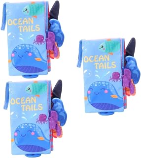 TOYANDONA 3 pcs Baby Ocean Type D Fabric Early Books Toy Learning Cloth Enlightenment Book Preschool