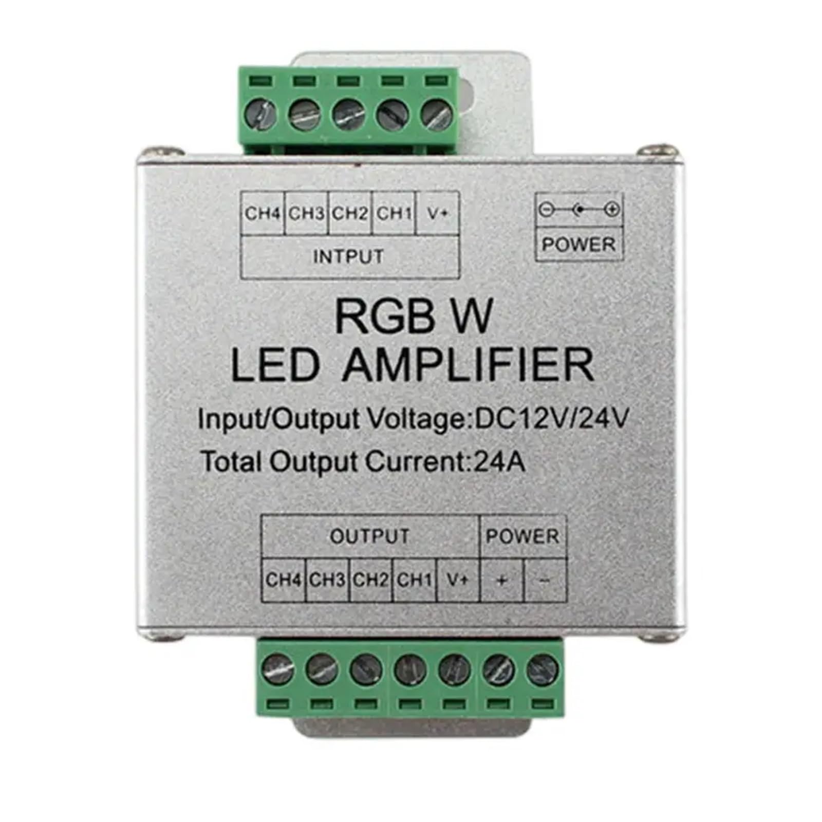 ZXAOMMBEA LED Amplifier Controller 1CH/3CH/4CH/5CH 12A/24A/30A/50A Suitable for Monochrome/RGB/RGBW/RGBWW RGB+CCT Light Strip Power(Rgbw 24a)