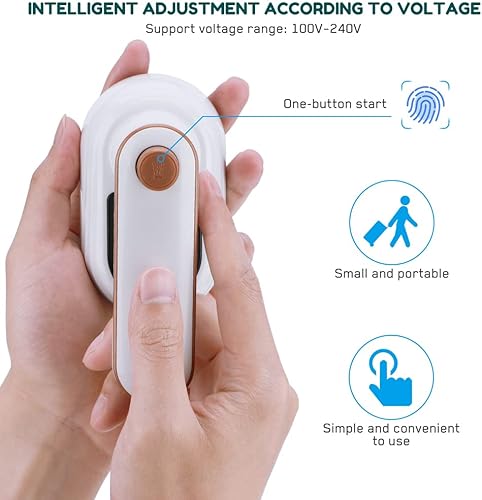 Miniatura 3 de Plancha de mano portátil, mini plancha de vapor de mano para ropa, vaporizador de ropa de viaje giratorio de 180°, mini máquina de planchar