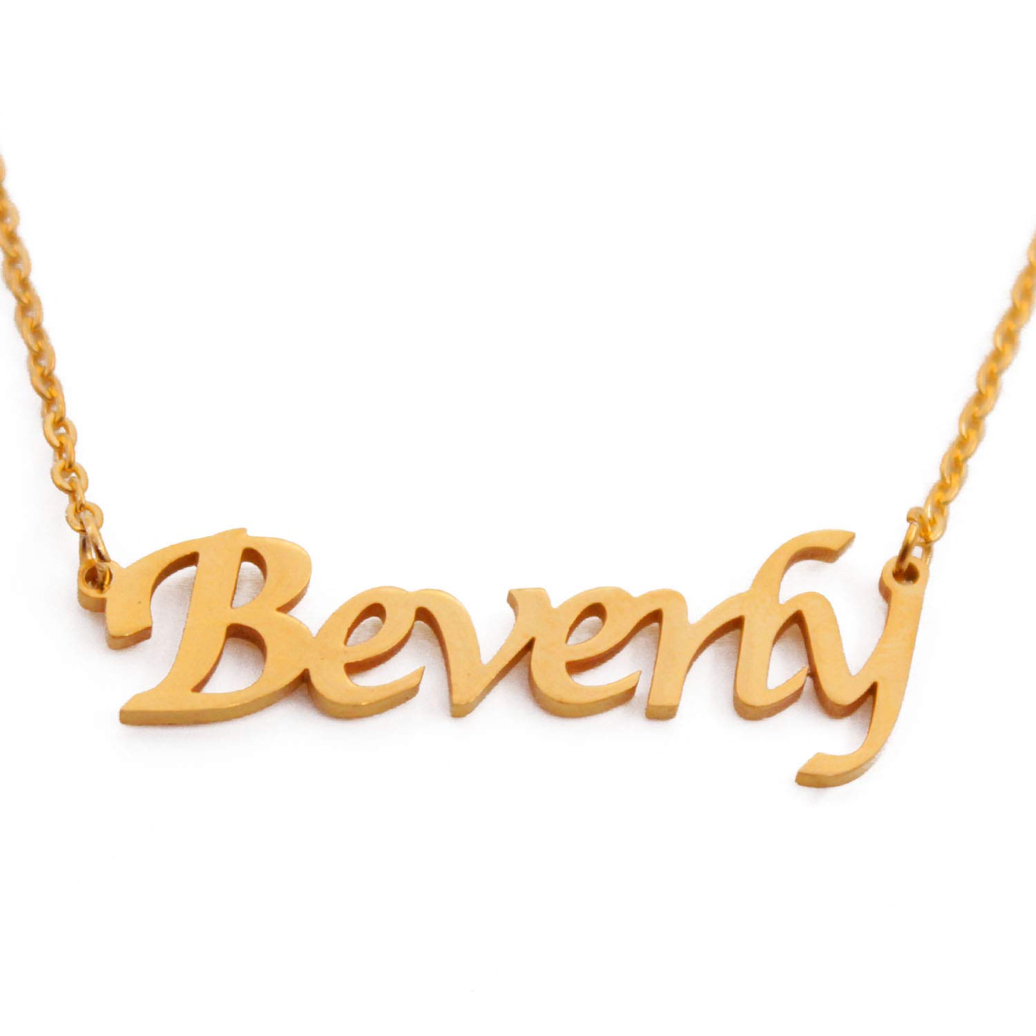 BEVERLY Custom Name Necklace Personalized - 18ct Gold Plated
