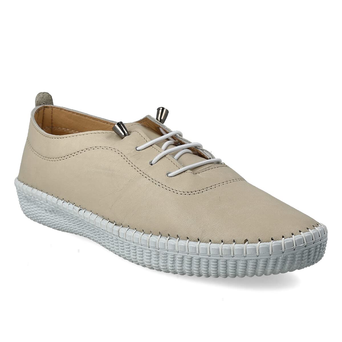 Zapatillas Deportivas Sneakers de Piel para Mujer. Flexibles y Cómodos. Zapatos Planos Casual. Cordones Elásticos. Gran Confort. Blanco, Negro, Cuero, Azul Marino, Celeste, Kaki, Rojo, Beige