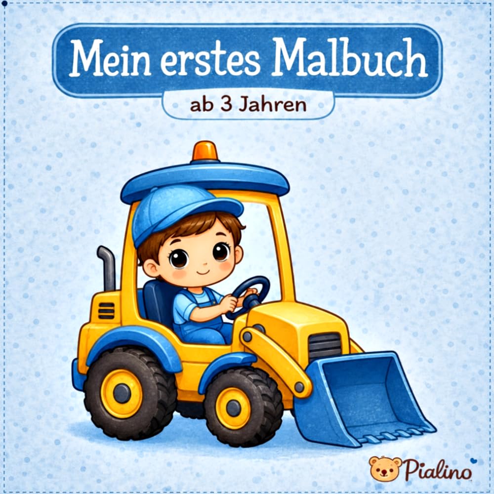 Mein erstes Malbuch – Fahrzeuge für Kinder ab 3 Jahren: Große einfache Motive | Perfekt für kleine Kinder | Fördert Kreativität & Feinmotorik (Pialinos Malspaß)