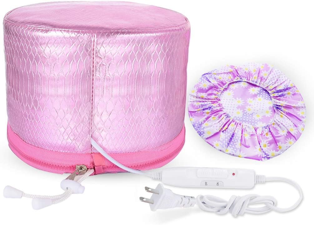 Hair Care Thermal Head Spa Cap Treatment with Beauty Steamer Nourishing Heating Cap, Spa Cap For Hair, Spa Cap Steamer For Women (PINK)