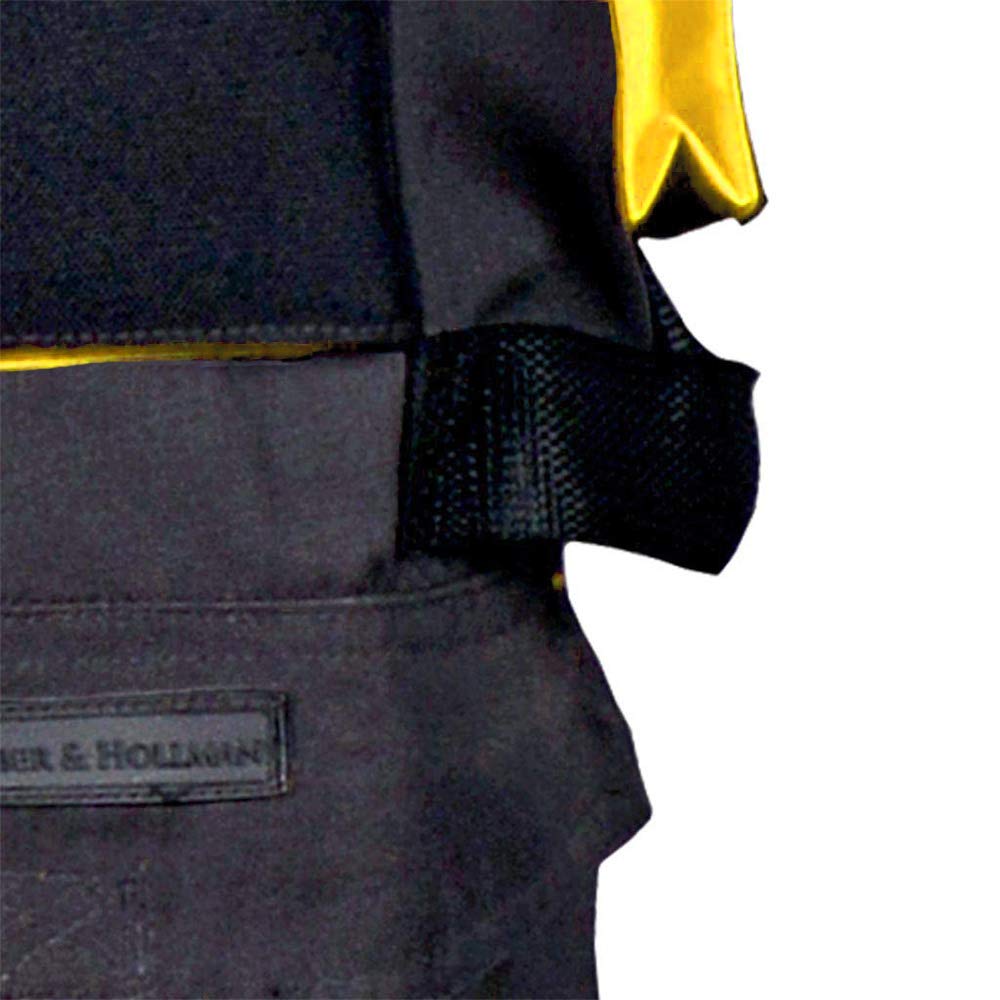 Leber&Hollman Pantalones de Trabajo para Hombres Pantalones de Seguridad para Hombres - con Bolsillos para Rodilleras - Pantalones con Cintura - Ropa de Trabajo - Negro/Amarillo - Tamaño: 52