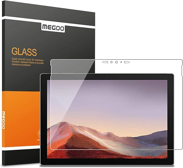 MEGOO Glass Screen Protector Designed forSurface Pro 7 Plus/Surface Pro 7 (2019) - Ultra-Thin 0.25mm for Extreme Touch Sensitivity (Precise cutouts and Works with Surface Pen)