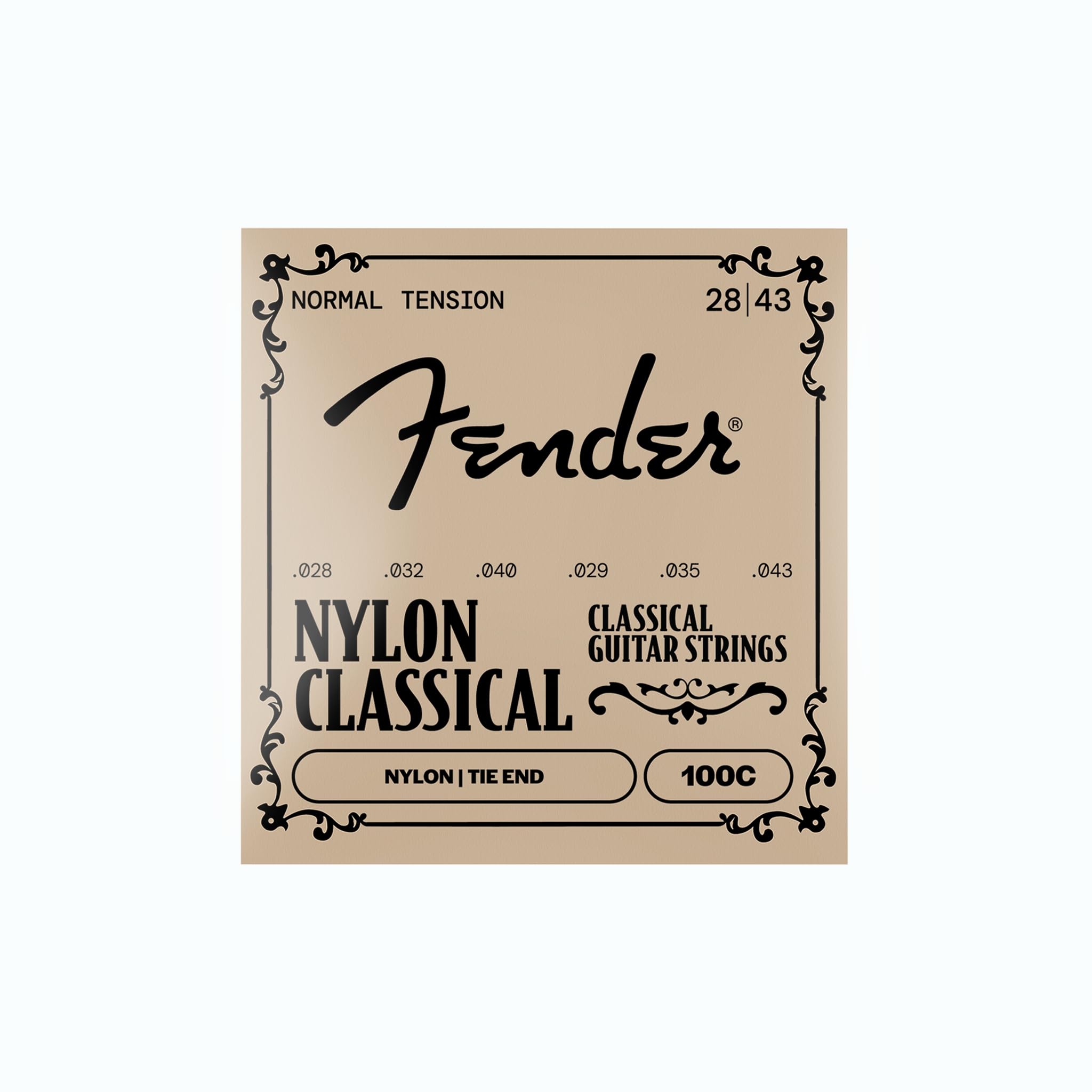 Fender Nylon Acoustic Strings 100 Clear/Silver Tie End .028-.043