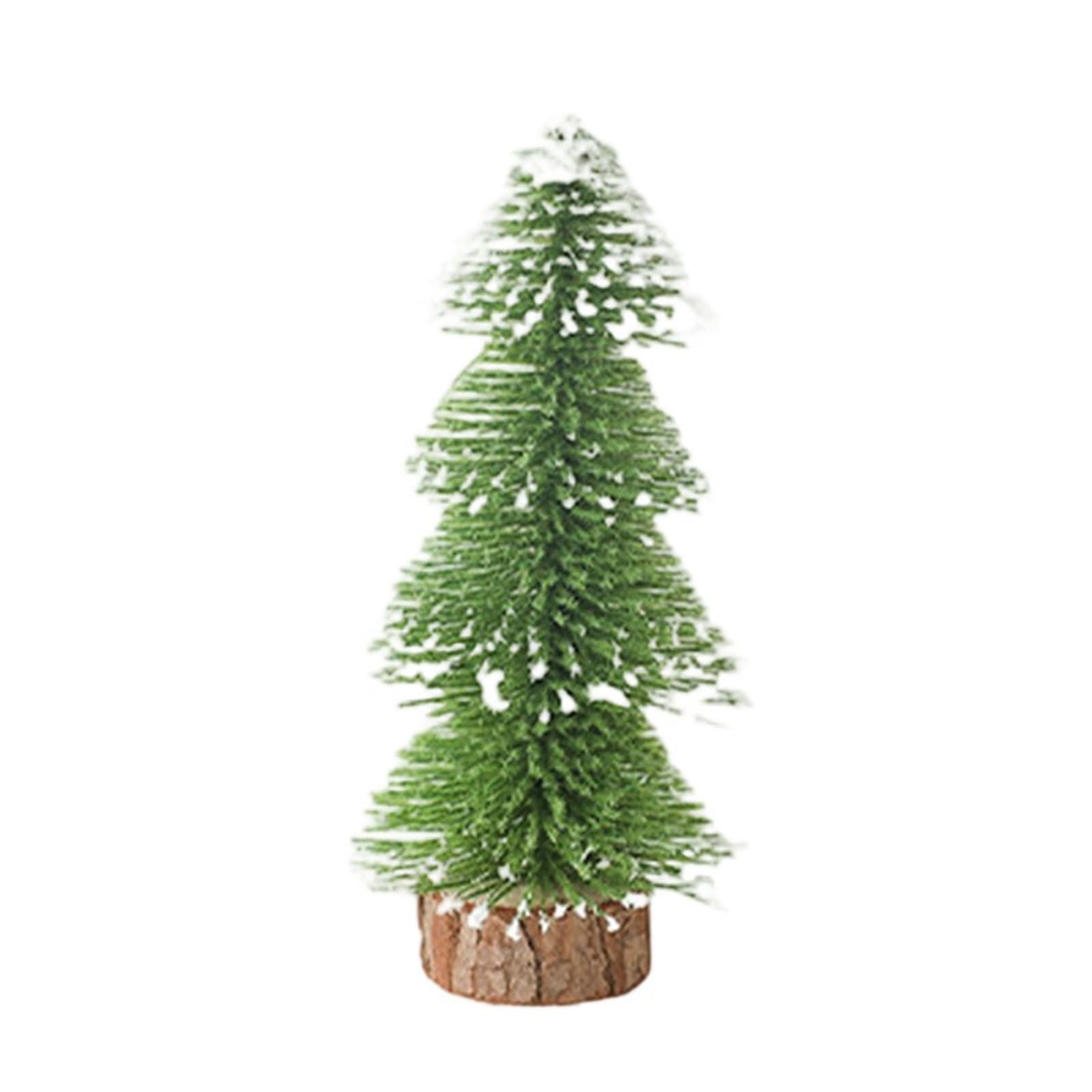 Nucelit Themed Miniature Pine Tree Decoration with Frosted Snow Effect Ideal for Christmas Desktop Arrangements Miniature Pine Tree Ornament for Winter Christmas Desktop