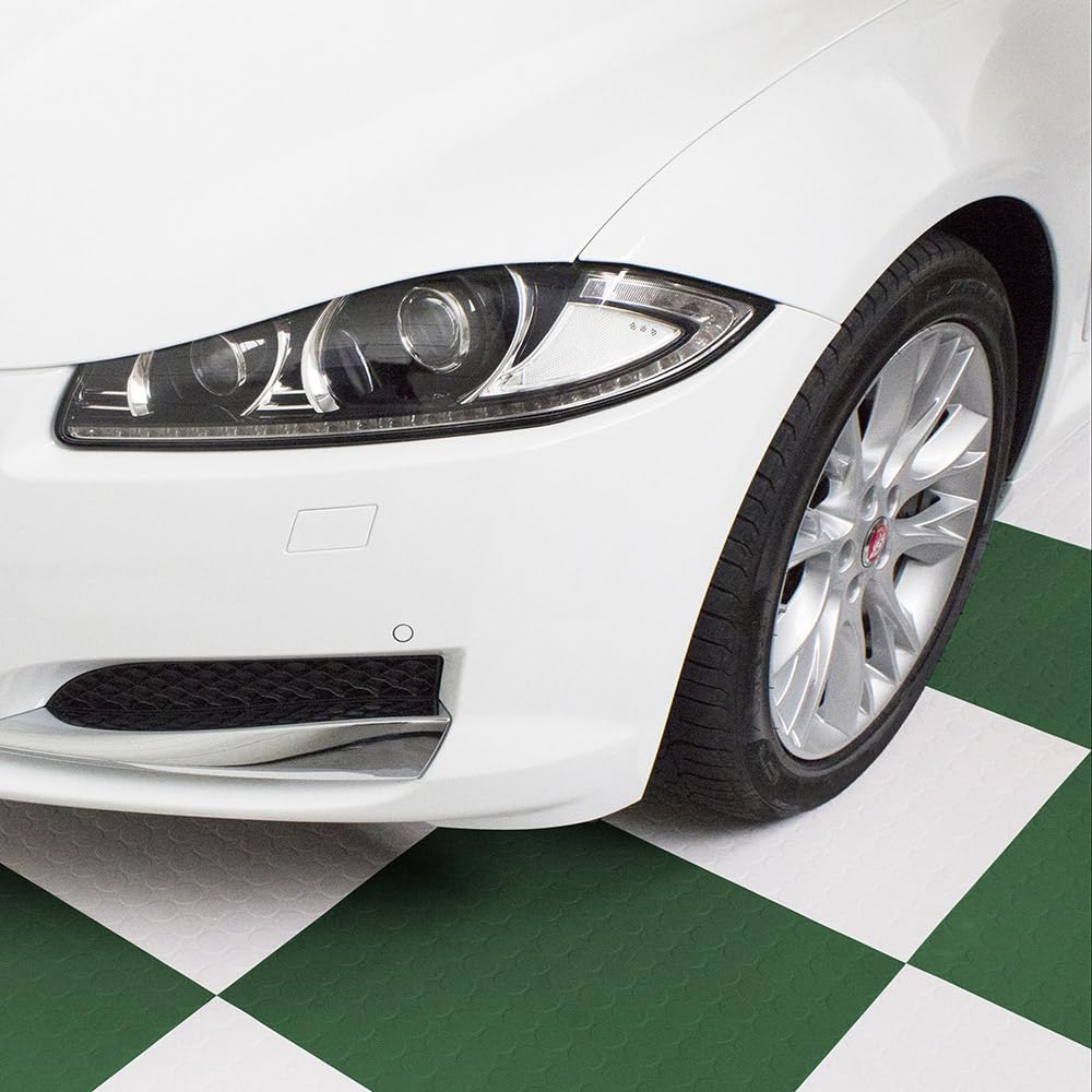 SOGI PAV-02-VE Kit piastrelle in PVC per pavimento officina, garage - 50x50 cm - 1 mq - 10 mq - 50 mq - 100 mq - colore verde (50 mq = 200 piastrelle)