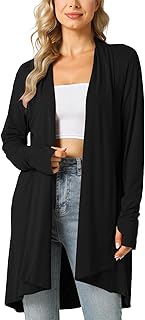 LazyCozy Women's Lightweight Long Sleeve Draped Cardigan Slouchy Open Front Cover Up Stretch Jersey Sweater Price In India