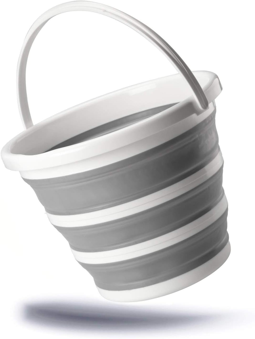 Kerafactum Folding bucket, folding bucket, 10 litre bucket, foldable in professional quality, mop bucket, made of silicone, double folding and extra stable edge, handle bucket, wiper bucket
