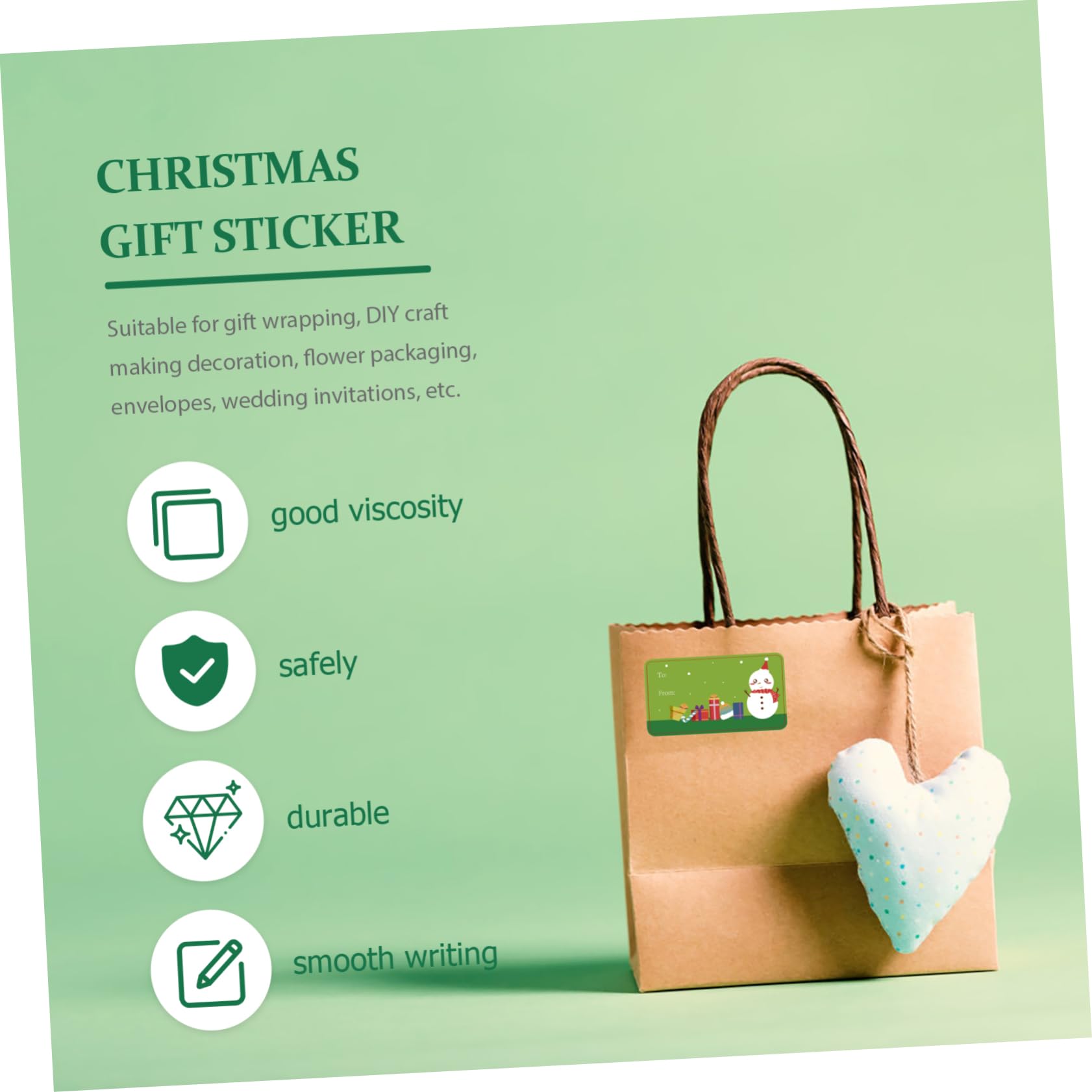 DOITOOL 3 Adesivi Sigillanti Natalizi per Regali e Buste Design per Confezioni Personalizzate Etichette Autoadesive Pratiche per Sacchetti Regalo Regalo