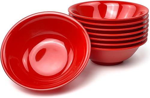 Miniatura 6 de EWEIGEER Cuencos de melamina de 6 pulgadas para ensalada de cereales, sopa de arroz, postre, aperitivos, dulces, helado, pudín, fruta, tazón de