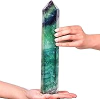 Vista 22 de AMOYSTONE Torre de obelisco de cristal curativo grande, varita de punta de cuarzo rosa, decoración de cristal, regalos de Reiki para Bignners