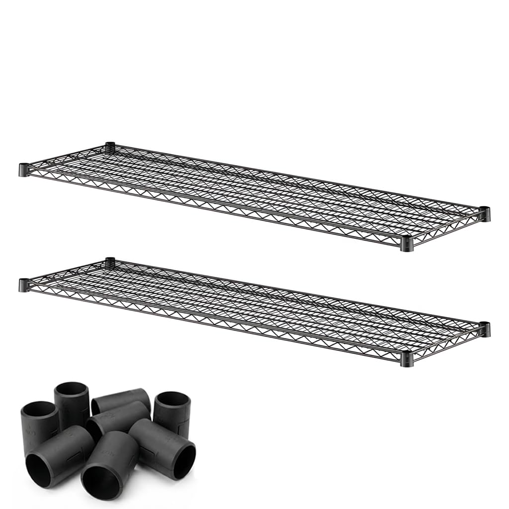 Zedfire 2 Pack Black Additional Wire Shelf for 18" x 60" Shelving Units, Replacement Shelves for Wire Rack