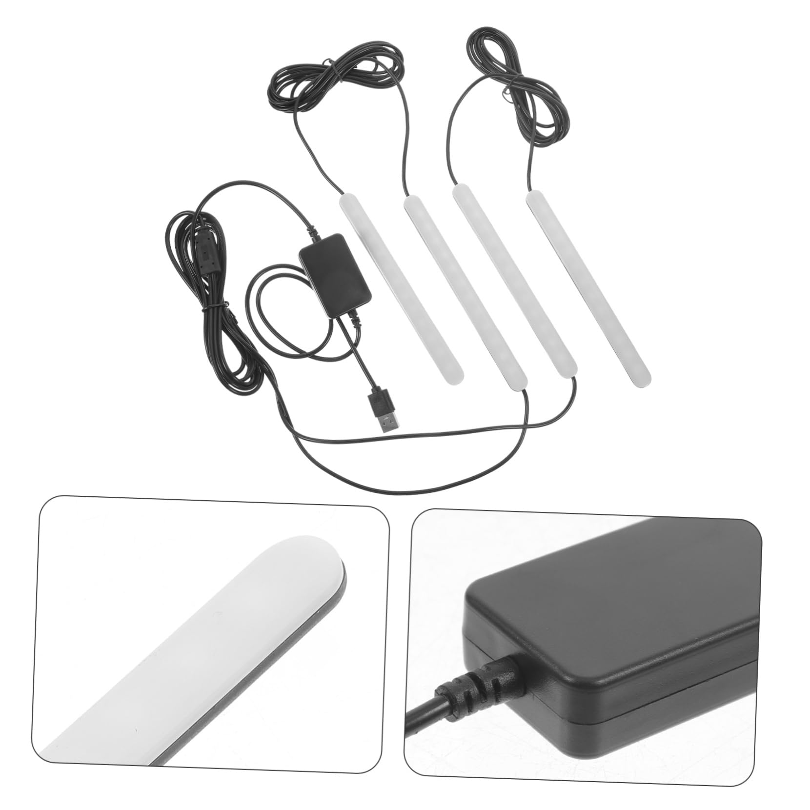 Mikinona Barra De Luz Led Interior para Coche Líneas Diseño USB Leds Bajo Tablero Iluminación De Coche
