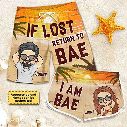 Pawfect House Personalized Couple Beach Shorts Gift for Couples Husband Wife Matching Swimsuits for Couples4