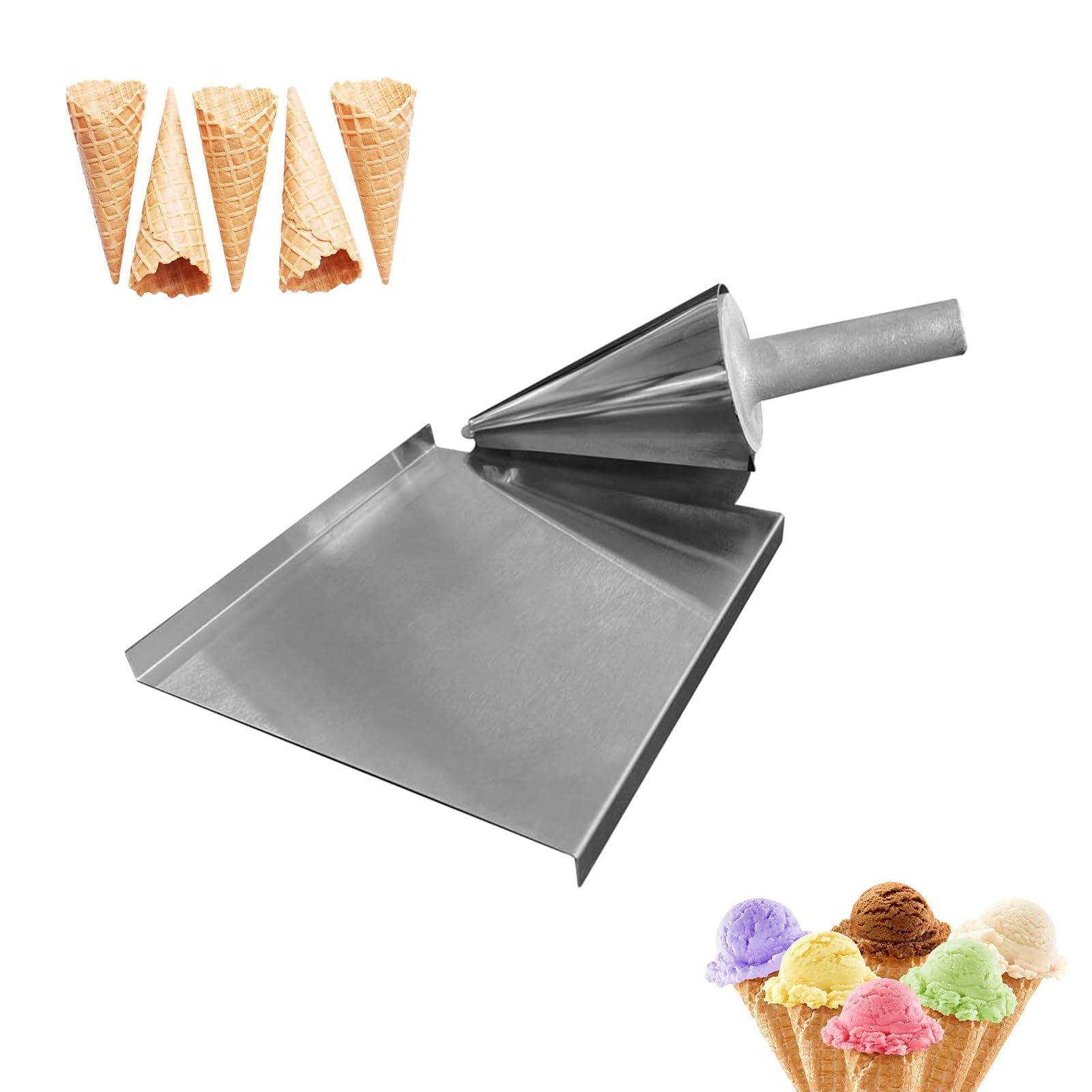 Maszyna do robienia wafli, nieprzywierająca forma do lodów ze stali nierdzewnej, 75 x 155 mm, idealna do domu, restauracji, piekarni i sklepów z przekąskami