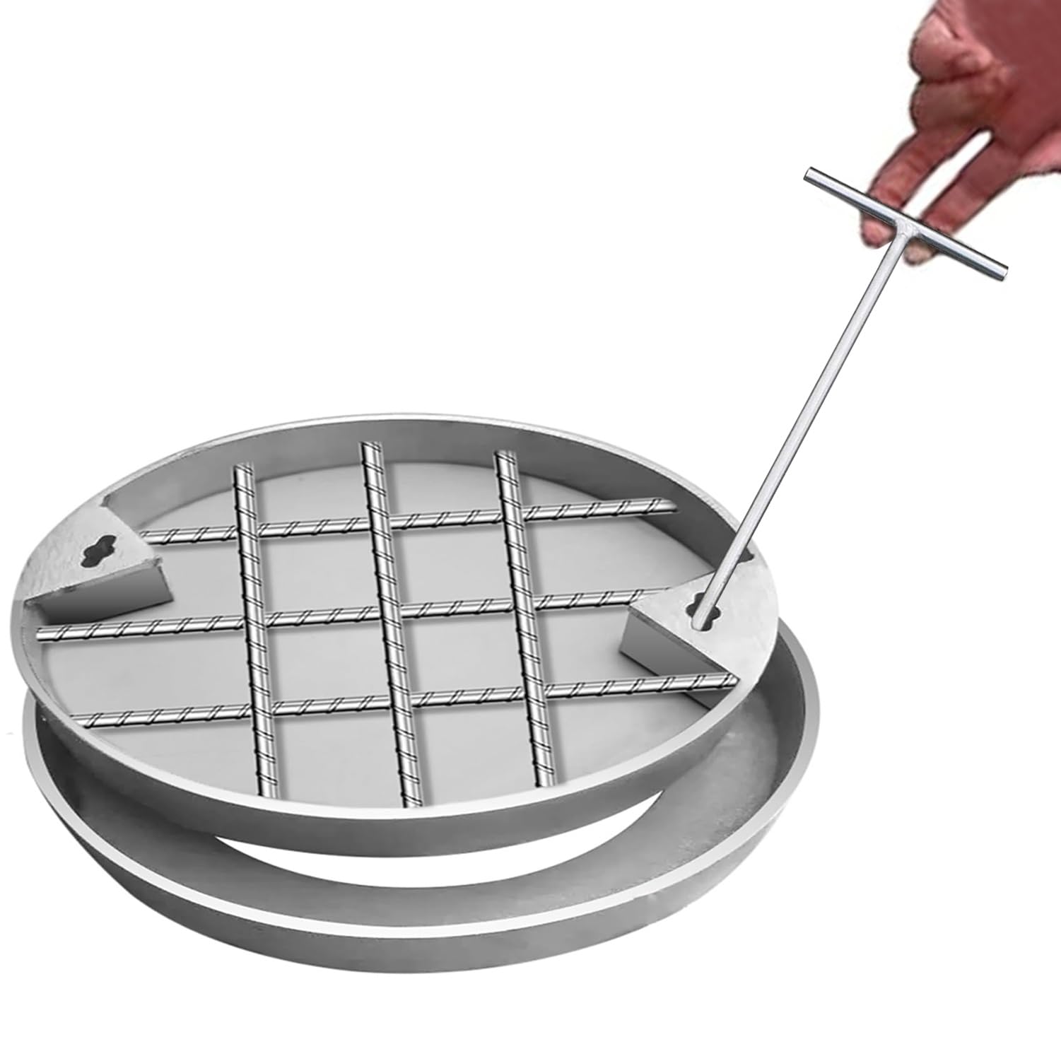 Couvercle de regard rond en acier inoxydable multi-taille pour fosse septique de jardin