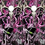 Speed Demon Hot Rod Shop Cornhole Board Wraps ~ Buck Bow Reaper – Pink Obliteration Corn Hole Boards Laminated Decal Wraps (Set of 2) BOB102CB