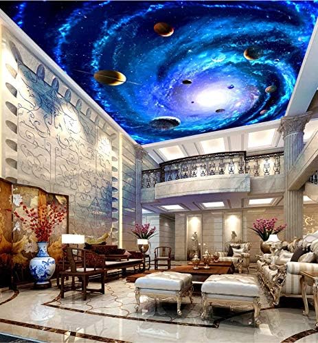 写真の壁紙 星空銀河惑星地球KTVバーカフェ天頂壁画 大壁画 3D部屋の壁紙 風景-450X300cm