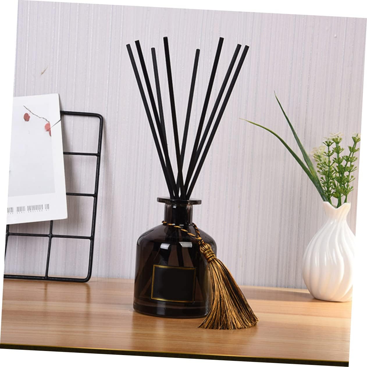 50Pcs Fiber Reed Diffuser Sticks Black for Oil Bottle Aromatherapy