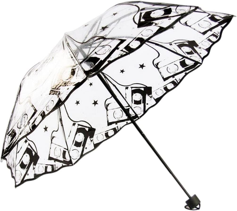 Parapluies, Parapluie Pliant Compact de Voyage, Mini Parapluie, Transparent, Automatique | Clear