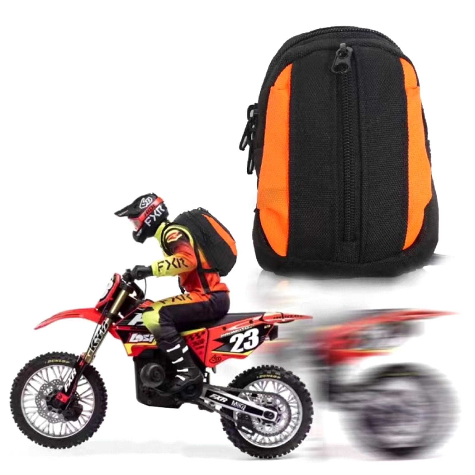 Figure Backpack Bag Doll Bags Cases for LOSI 1/4 Promoto-MX Motorcycle Bike