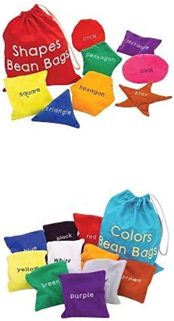 Educational Insights Shapes & Colors Beanbags, 10 Piece Set, Recognition Learning Activity for Ages 3+