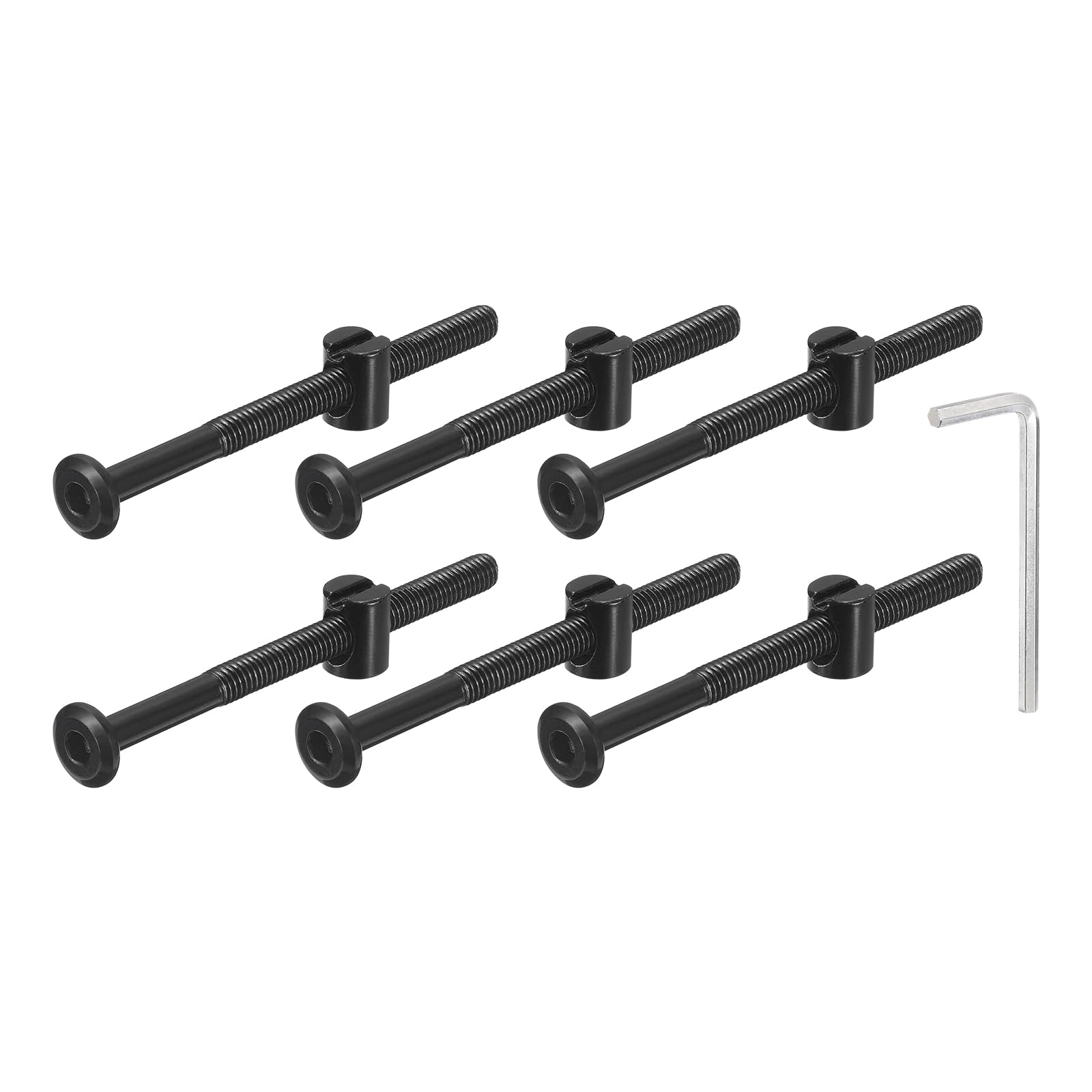 25 Pezzi Viti M6x80mm Per Culla - Testa Esagonale Con Dadi A Barilotto E Chiave, Nero - Foto 12