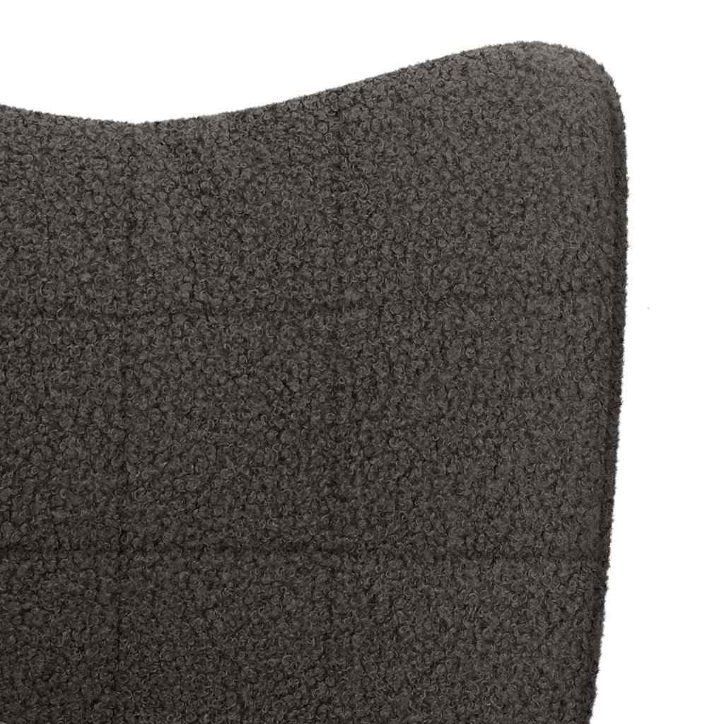 Fotel ciemnoszary, tkanina Sherpa, ergonomiczny fotel wypoczynkowy z nogami z litego drewna, tapicerowany fotel do salonu, sypialni i biura, 62 x 67 x 95,5 cm