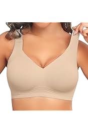 Womens Seamless Wireless Supportive Bra Push Up Comfort Soft No Underwire Full Coverage T-Shirt Bra