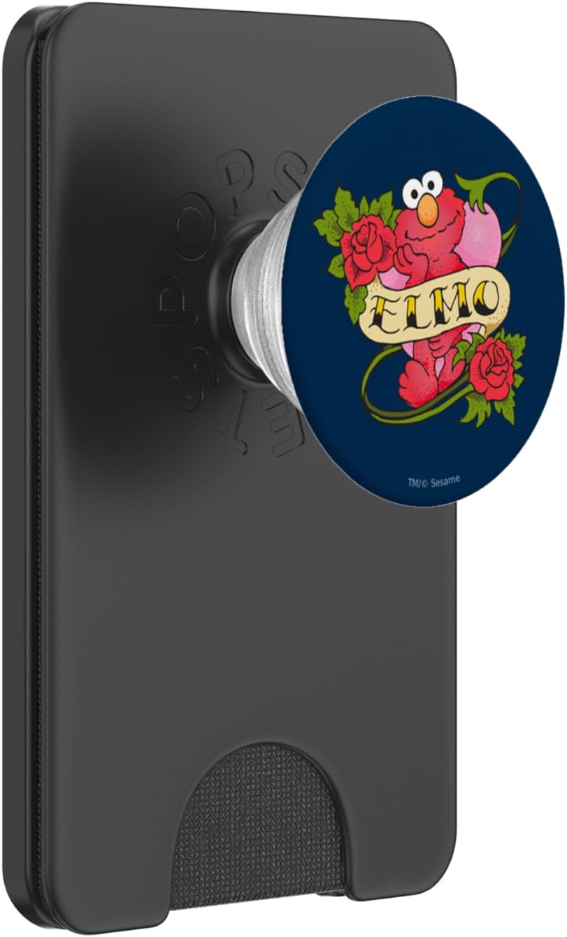 Sesame Street Elmo Hearts And Roses Tattoo PopSockets PopGrip for MagSafe