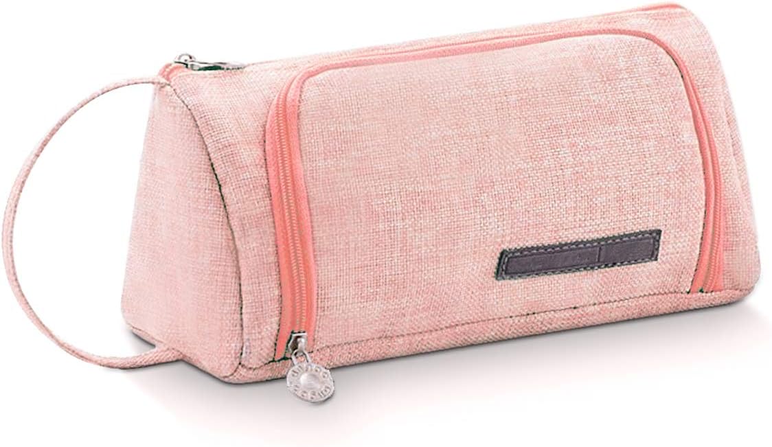 Newthinking Pencil Case for Girls, Large Capacity Pencil Cases with Zipper, College High School Supplies Pen Pouch for Girls School and Office, Pink