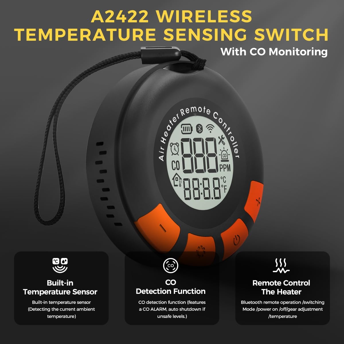 A2422 Upgraded Wireless Temperature Sensing Switch, Diesel Heater Controller for 5KW 8KW Portable Diesel Heater