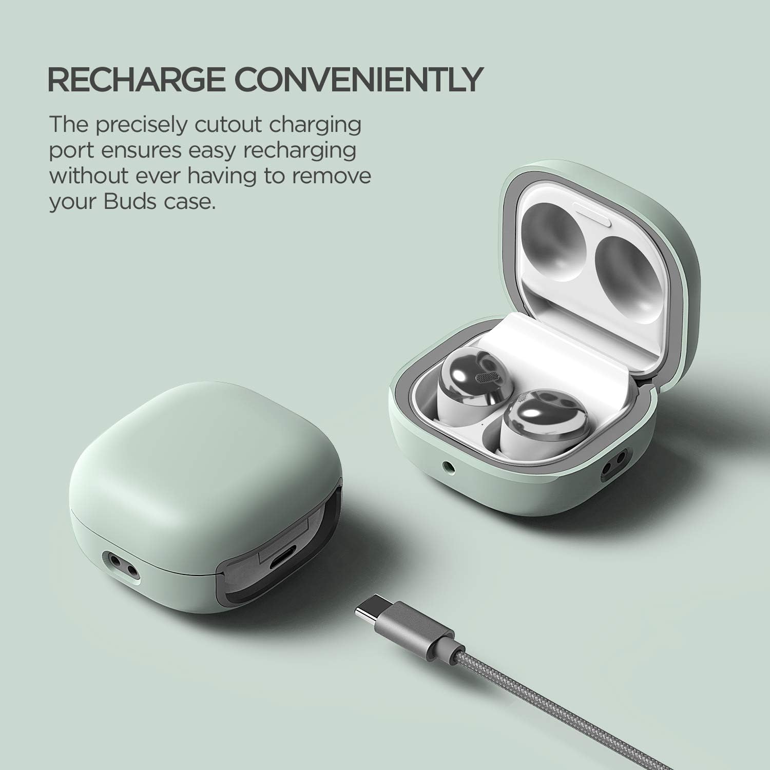 VRS Design Modern for Galaxy Buds2 Pro Case (2022) / Galaxy Buds 2 Case (2021) / Galaxy Buds Pro Case (2021) / Galaxy Buds Live Case (2020) Marine Green