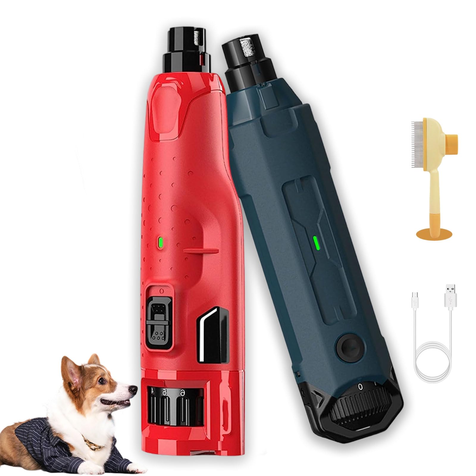 tiwuuyo Pawyzie Pet-Friendly Nail Silent, Professional Painless Paws Grooming & Smoothing Tool for Large, Medium and Small Dogs (Mix-2PCS)