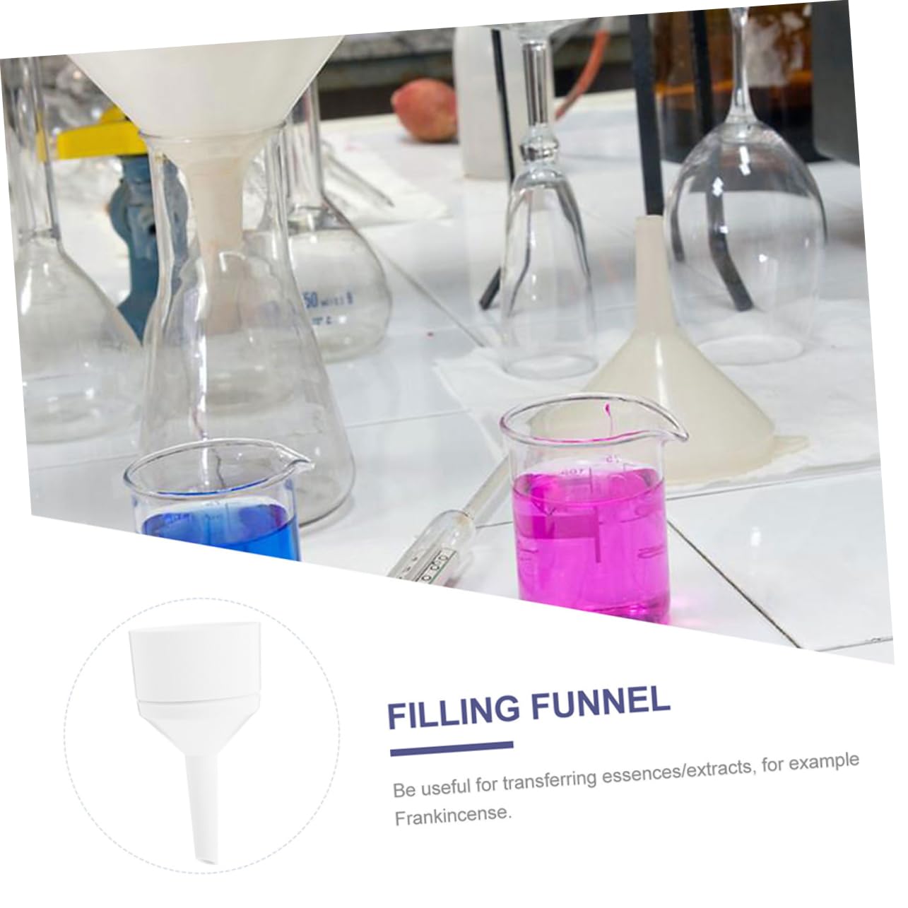 CHILDWEET 2pcs Cooking Strainer Plastic Prop Lab Funnel Filter