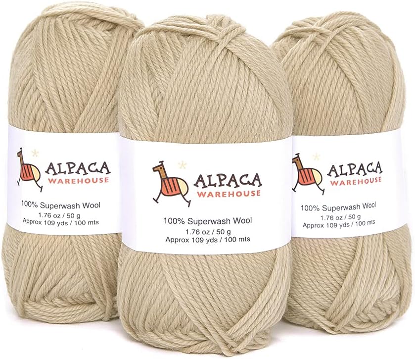 Amazon.com: 100% Pure Wool Yarn Superwash Set of 3 Skeins (150 Grams ...