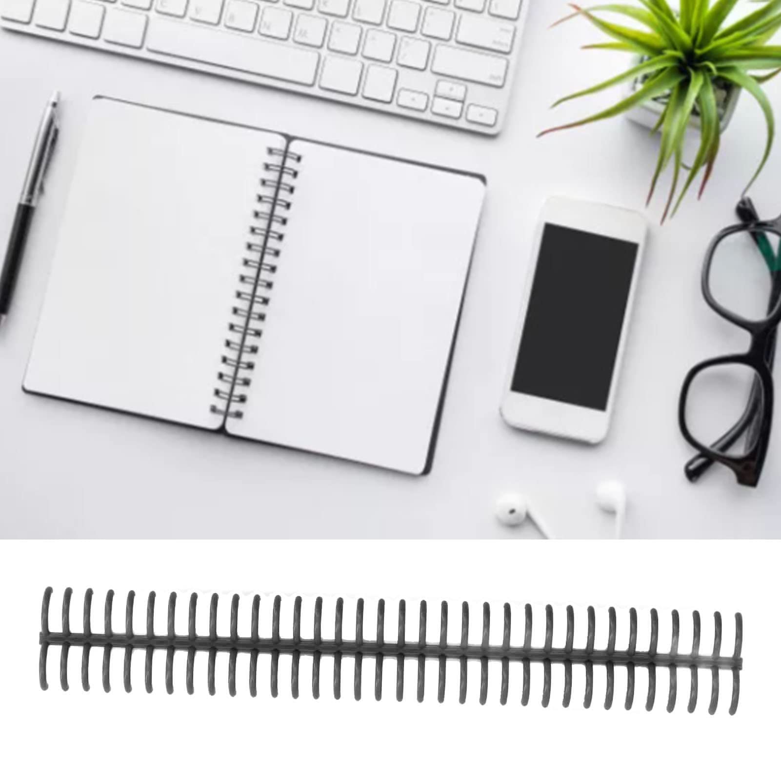 10 Pezzi Di Spine Per Rilegatura A Pettine 15 Mm 34 Fori In Plastica Nera Pettini Per Rilegatura A Fogli Sfusi 120 Fogli Di Capacità Per Libro Di Cancelleria Anello Per Quaderno Diario(Nero)