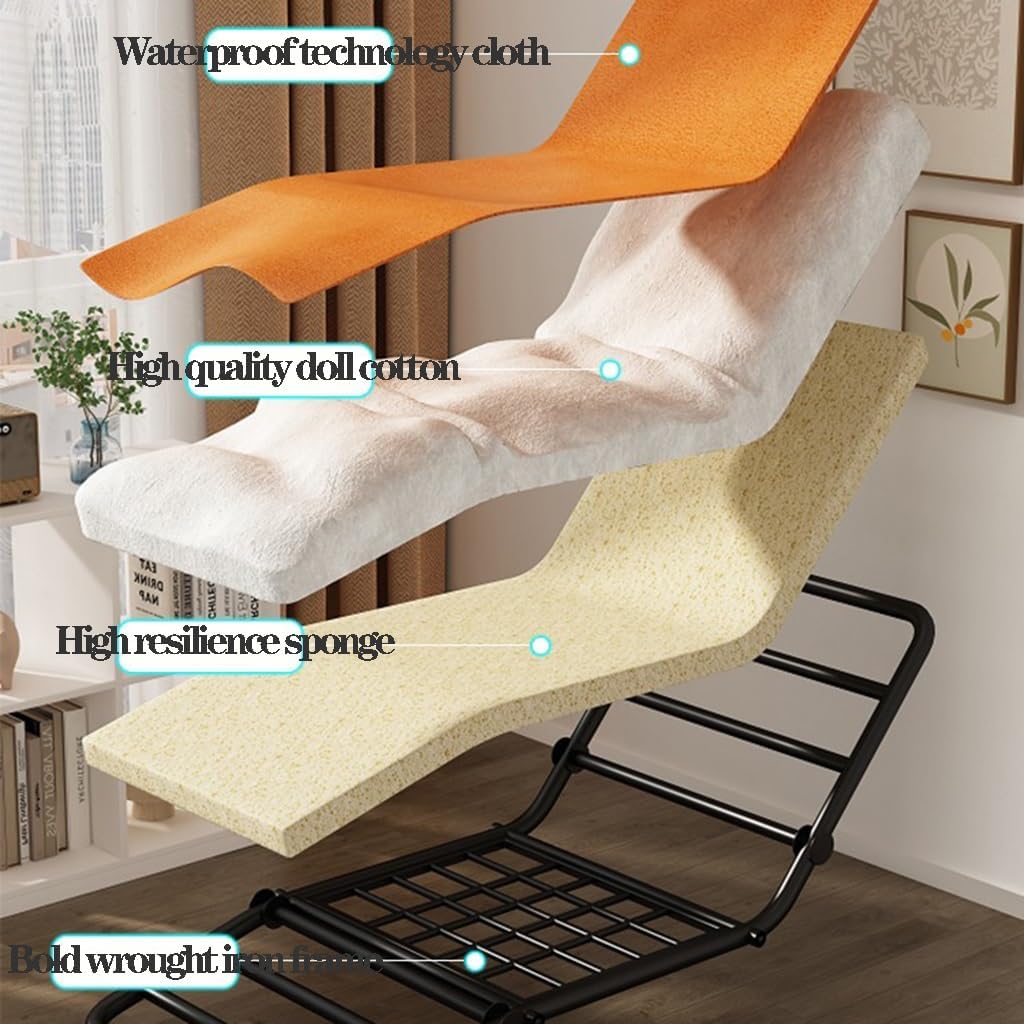 Indoor Rocking Chair Modern Armchair Nursery Glider Rocker with Side Pocket and Adjustable High Back,Comfy Recliner Lounge Sofa Chair Uplostered Accent Chair for Nursery (Color : Orange)