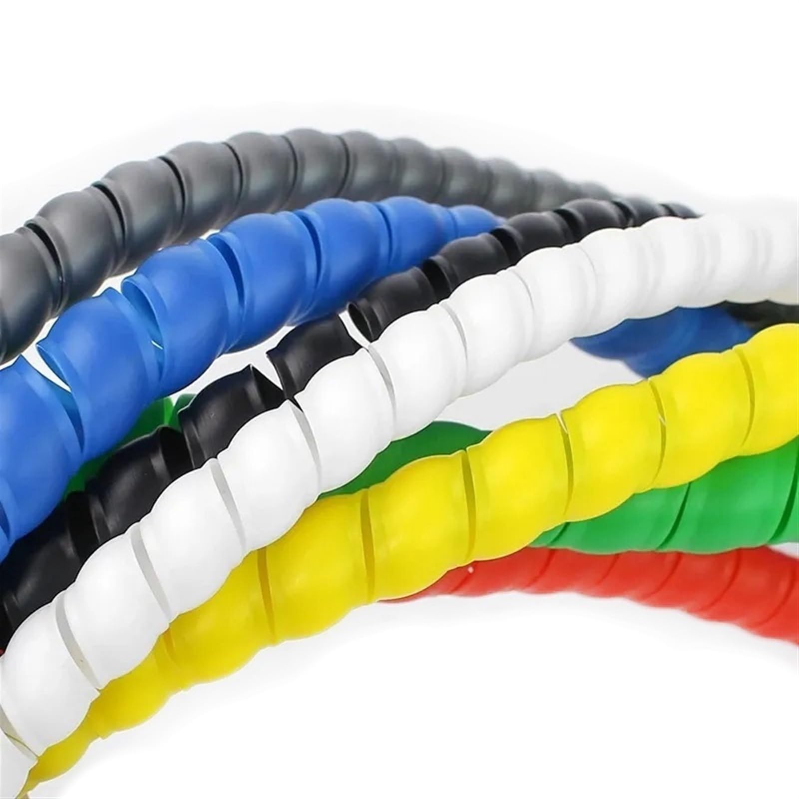 Tubo enrollador de Cables, Manguito Flexible for gestión de Cables en Espiral(Yellow,22mm Inside Diameter)